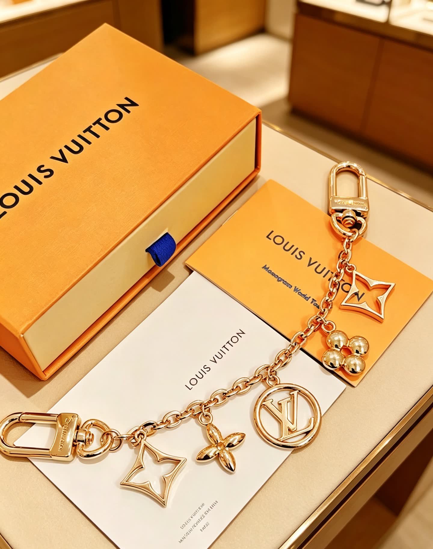 Louis Vuitton Gold Tone Charm Bracelet